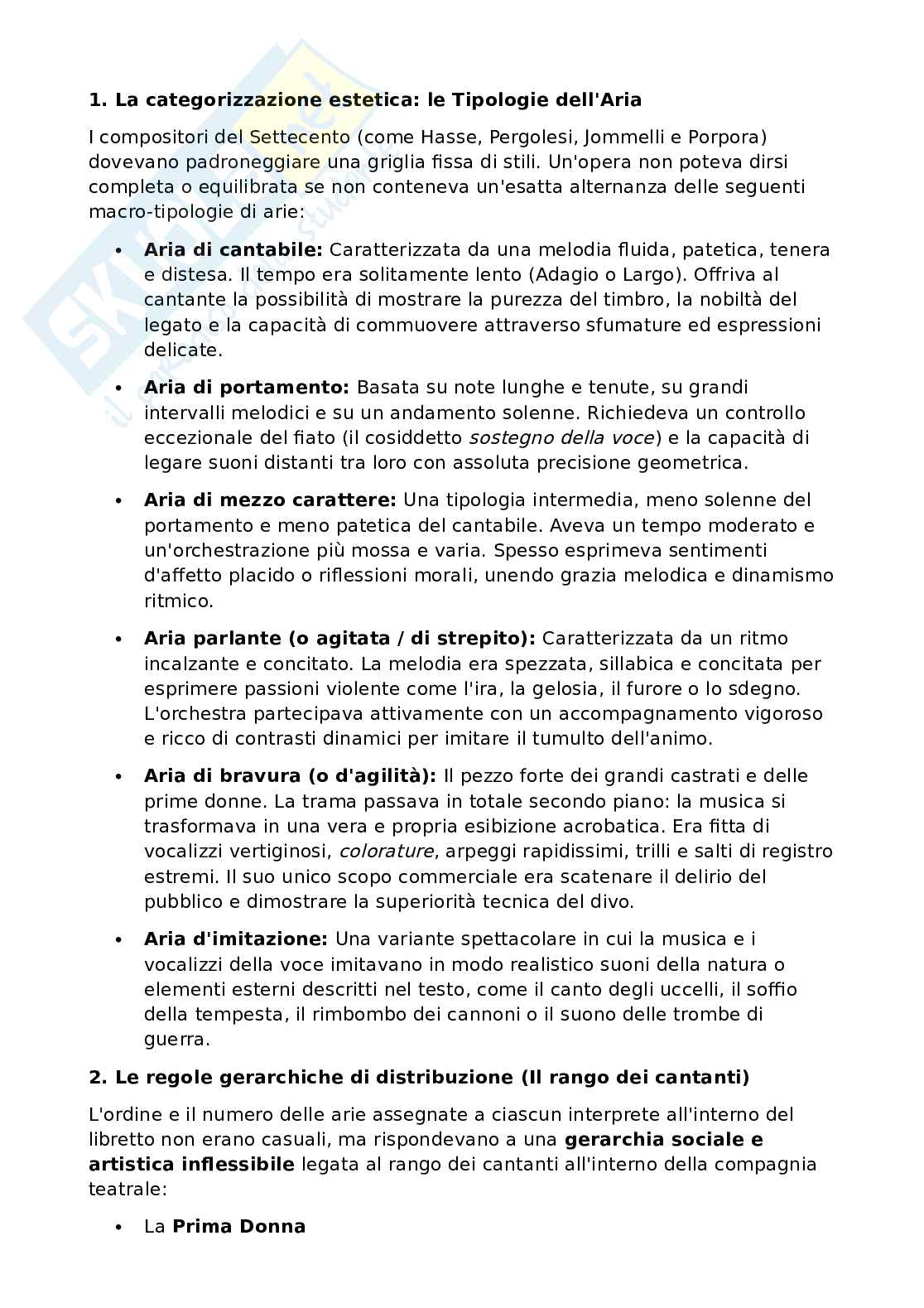 Riassunto esame Drammaturgia musicale, Prof. Fiore Angela, libro consigliato L'opera italiana. Dalle origini alle riforme del secolo dei Lumi , Staffieri Pag. 41