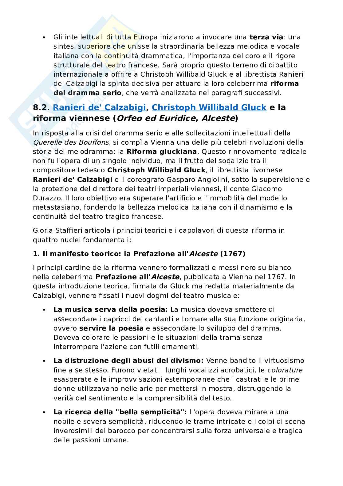 Riassunto esame Drammaturgia musicale, Prof. Fiore Angela, libro consigliato L'opera italiana. Dalle origini alle riforme del secolo dei Lumi , Staffieri Pag. 56