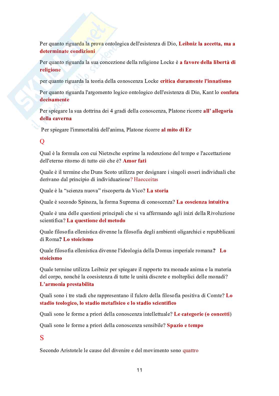 Paniere in ordine A-Z Storia della filosofia - Risposte multiple e aperte (2026) Pag. 11