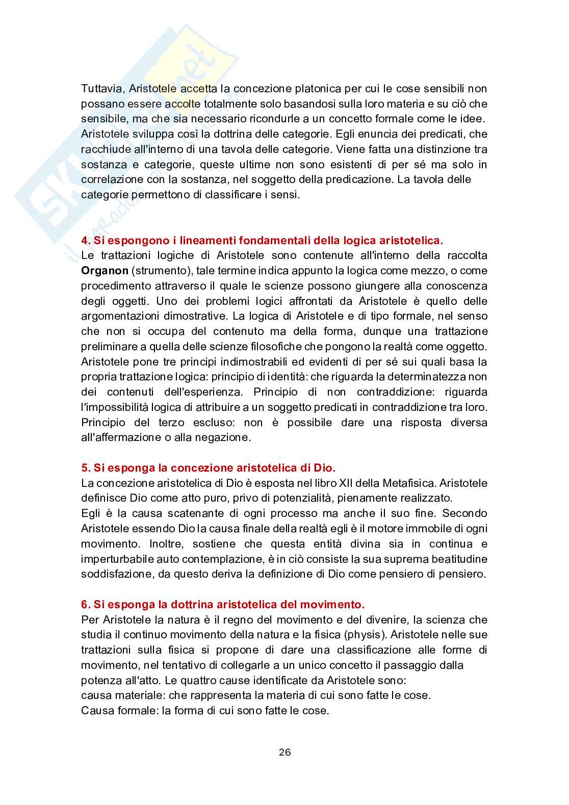 Paniere in ordine A-Z Storia della filosofia - Risposte multiple e aperte (2026) Pag. 26