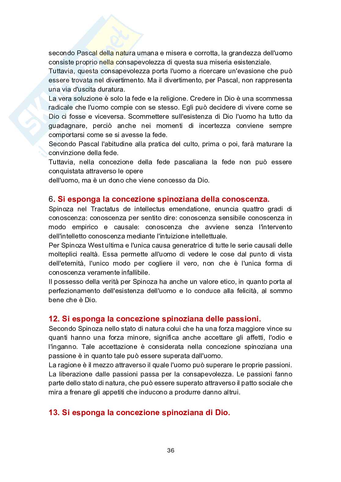 Paniere in ordine A-Z Storia della filosofia - Risposte multiple e aperte (2026) Pag. 36