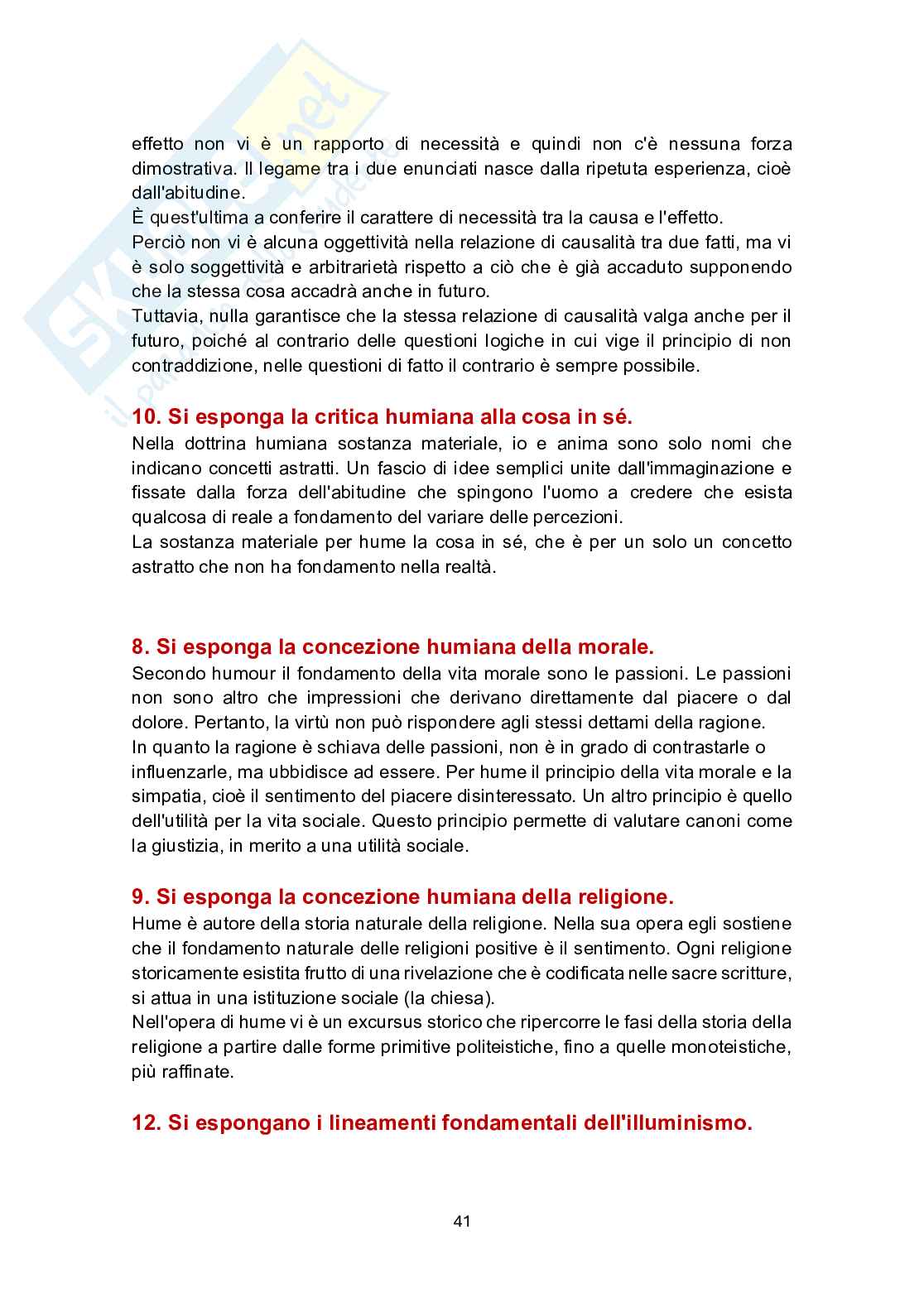 Paniere in ordine A-Z Storia della filosofia - Risposte multiple e aperte (2026) Pag. 41