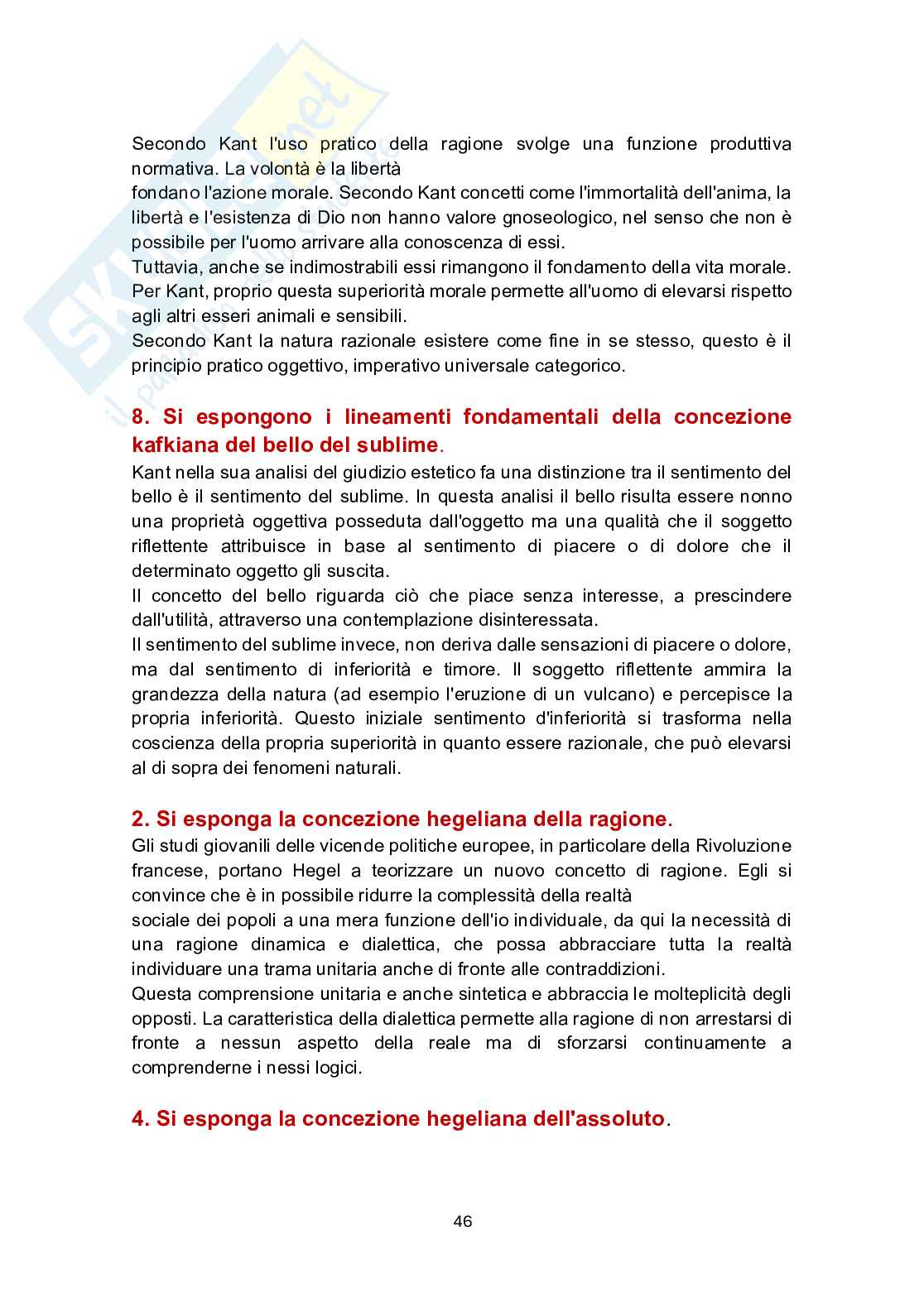 Paniere in ordine A-Z Storia della filosofia - Risposte multiple e aperte (2026) Pag. 46