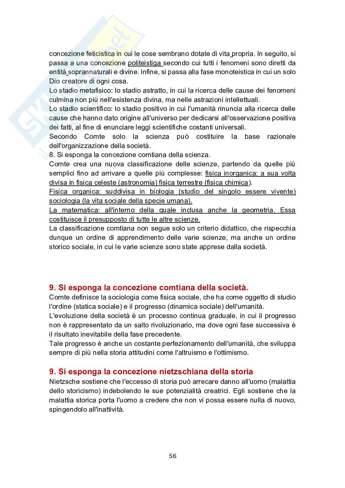 Paniere in ordine A-Z Storia della filosofia - Risposte multiple e aperte (2026) Pag. 56