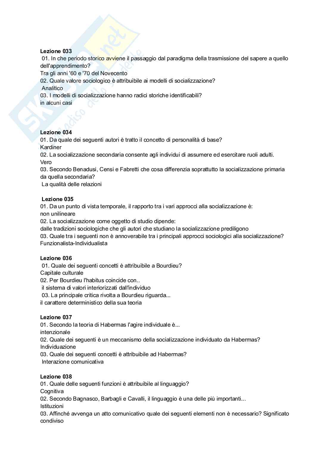 Paniere sociologia dell'educazione Pag. 6