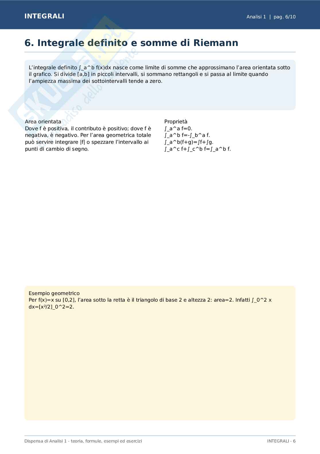 Analisi 1 - Primitive e integrale indefinito Pag. 6