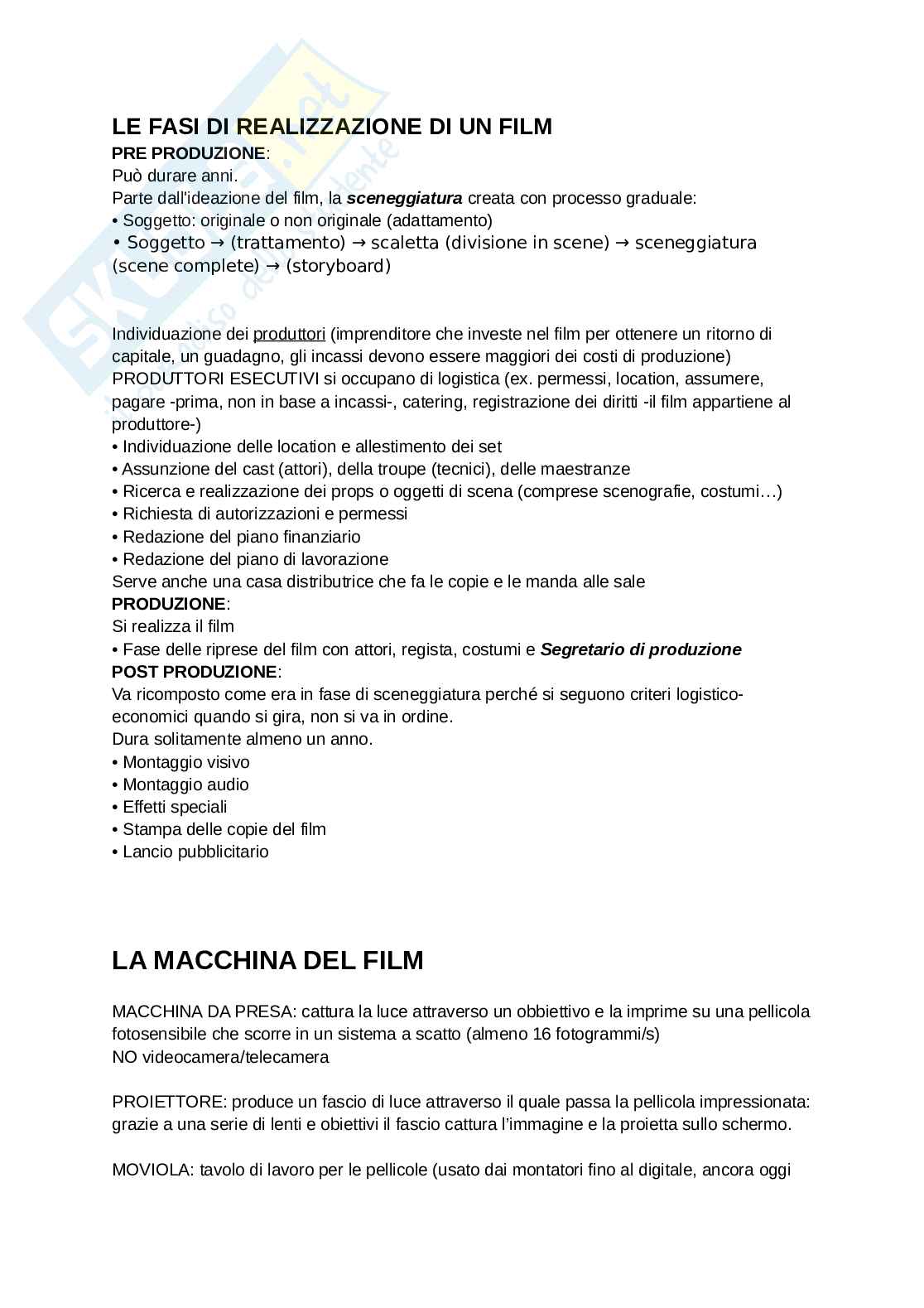 Appunti di Istituzioni di sotria del cinema Pag. 1