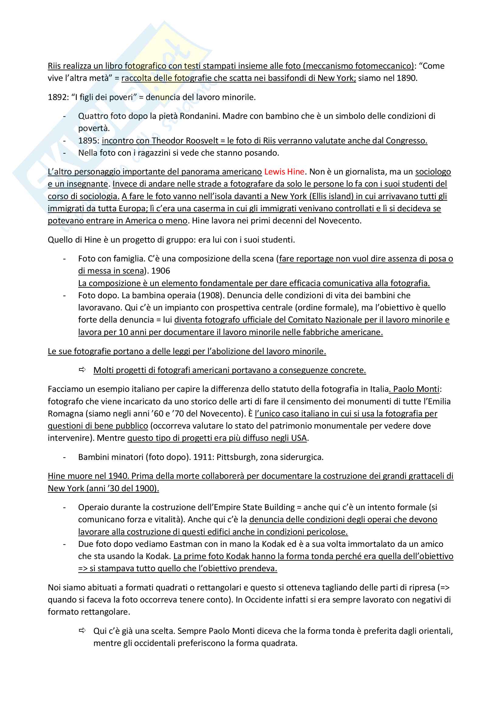 Appunti storia della fotografia (9 cfu) Pag. 21