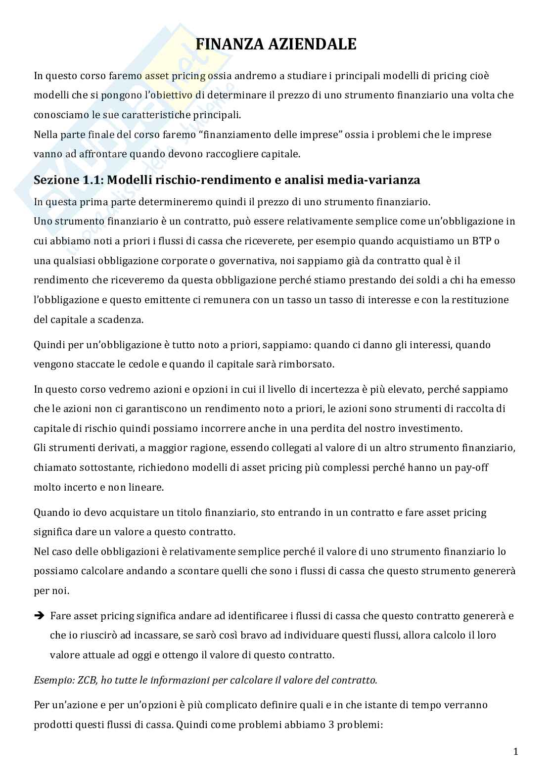 Finanza aziendale 2, esame completo, prof. Signori Pag. 2
