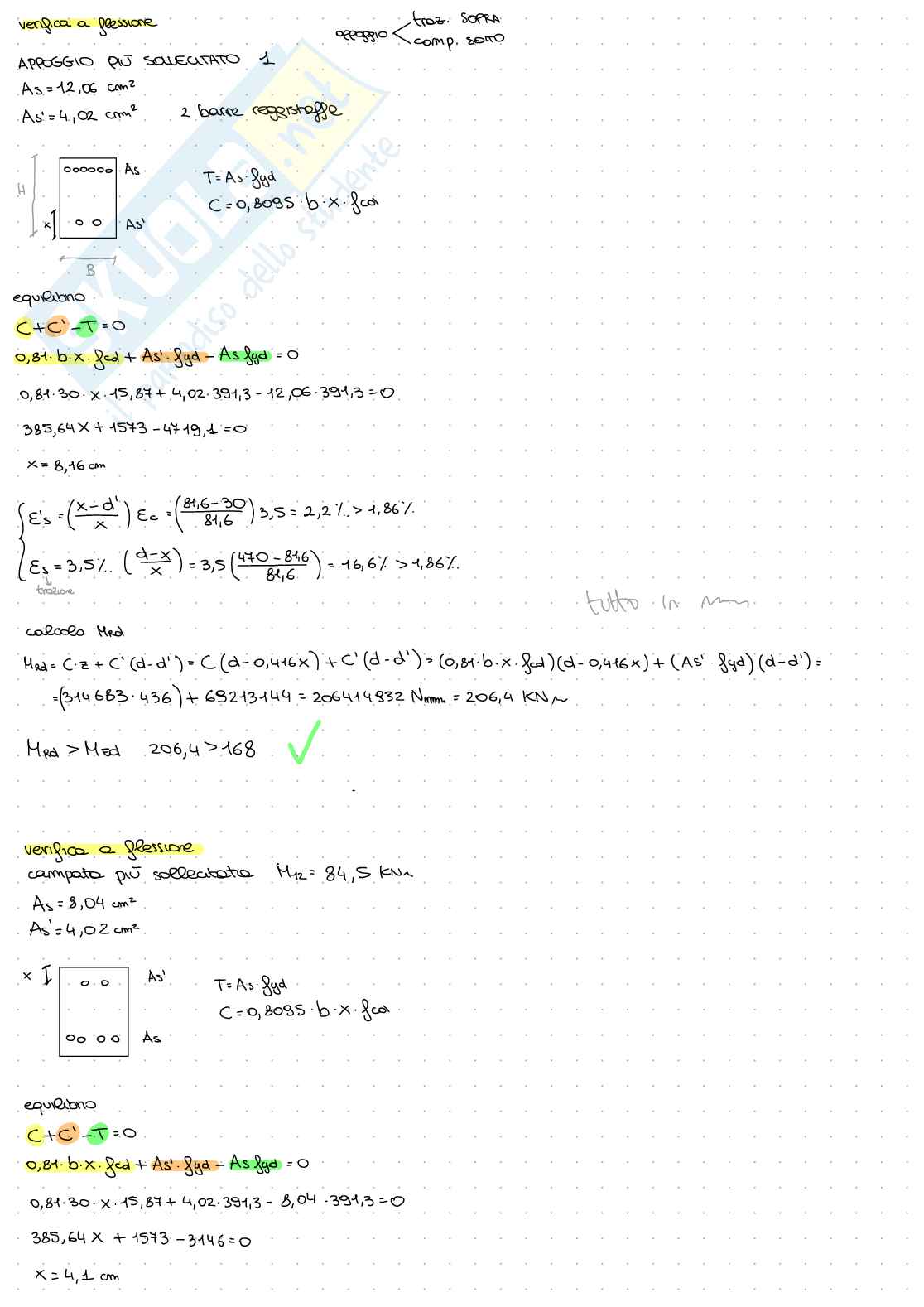 Prove d'esame Tecnica delle costruzioni - parte 2 Pag. 11