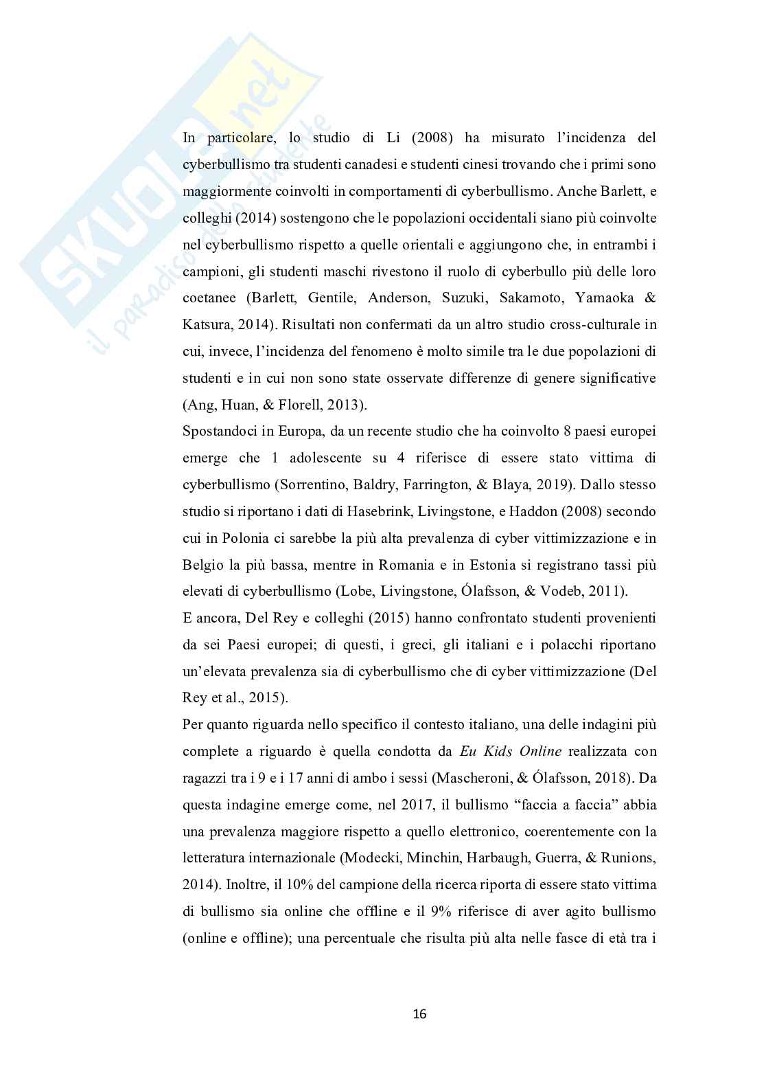 Adolescenti e Internet: uno studio sulla diffusione e sui fatto rischio associati al coinvolgimento nel fenomeno del sexting  Pag. 16