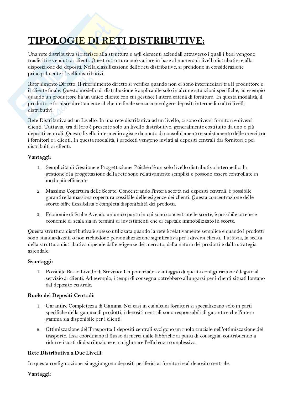 Gestione dei sistemi logistici e produttivi (GSLP) - Teoria riassunta. Possibili domande d'esame e risposte  Pag. 21