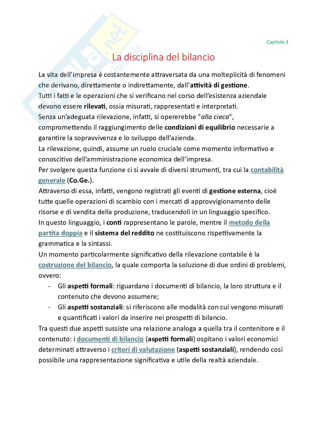 Bilancio e analisi economico-finanziaria - Teoria, parte 1 - Le norme e i principi che regolano il bilancio Pag. 1
