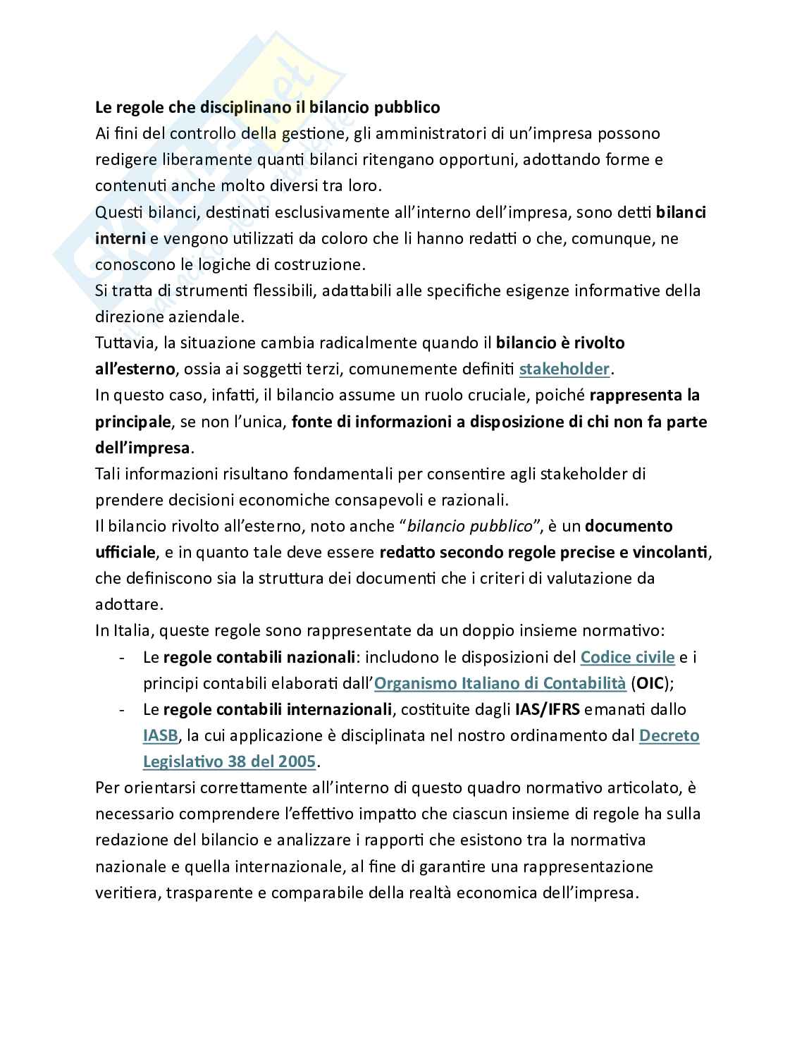 Bilancio e analisi economico-finanziaria - Teoria, parte 1 - Le norme e i principi che regolano il bilancio Pag. 2