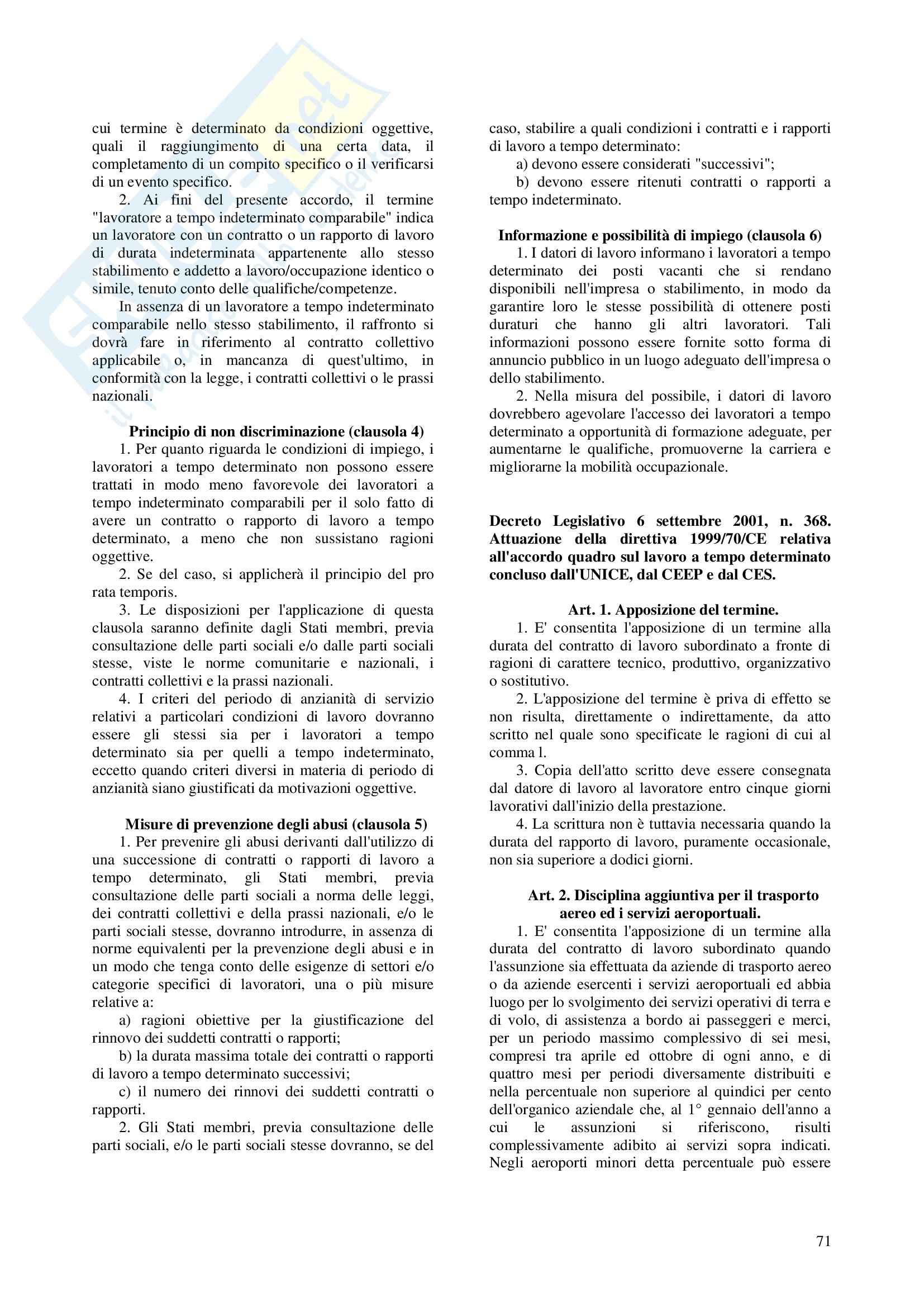Diritto del lavoro, appunti De Simone Pag. 71