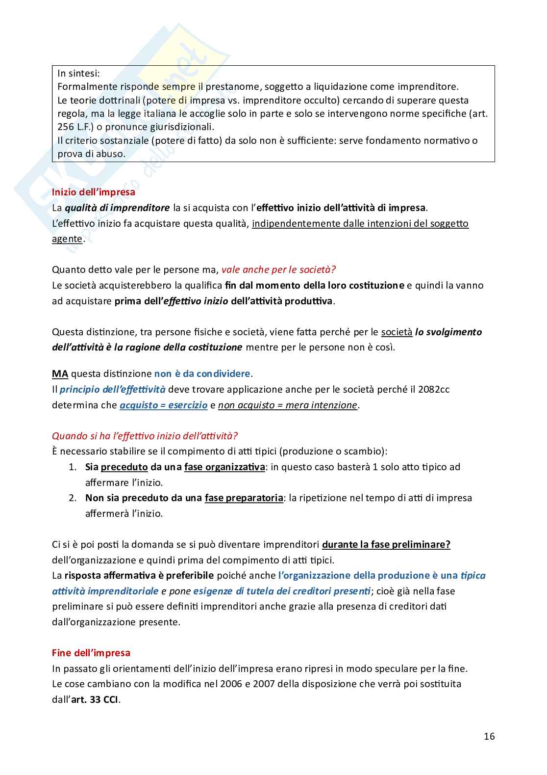 Riassunto esame Diritto commerciale, Prof. Toffoletto Alberto, libro consigliato Manuale di diritto commerciale, Campobasso Pag. 16