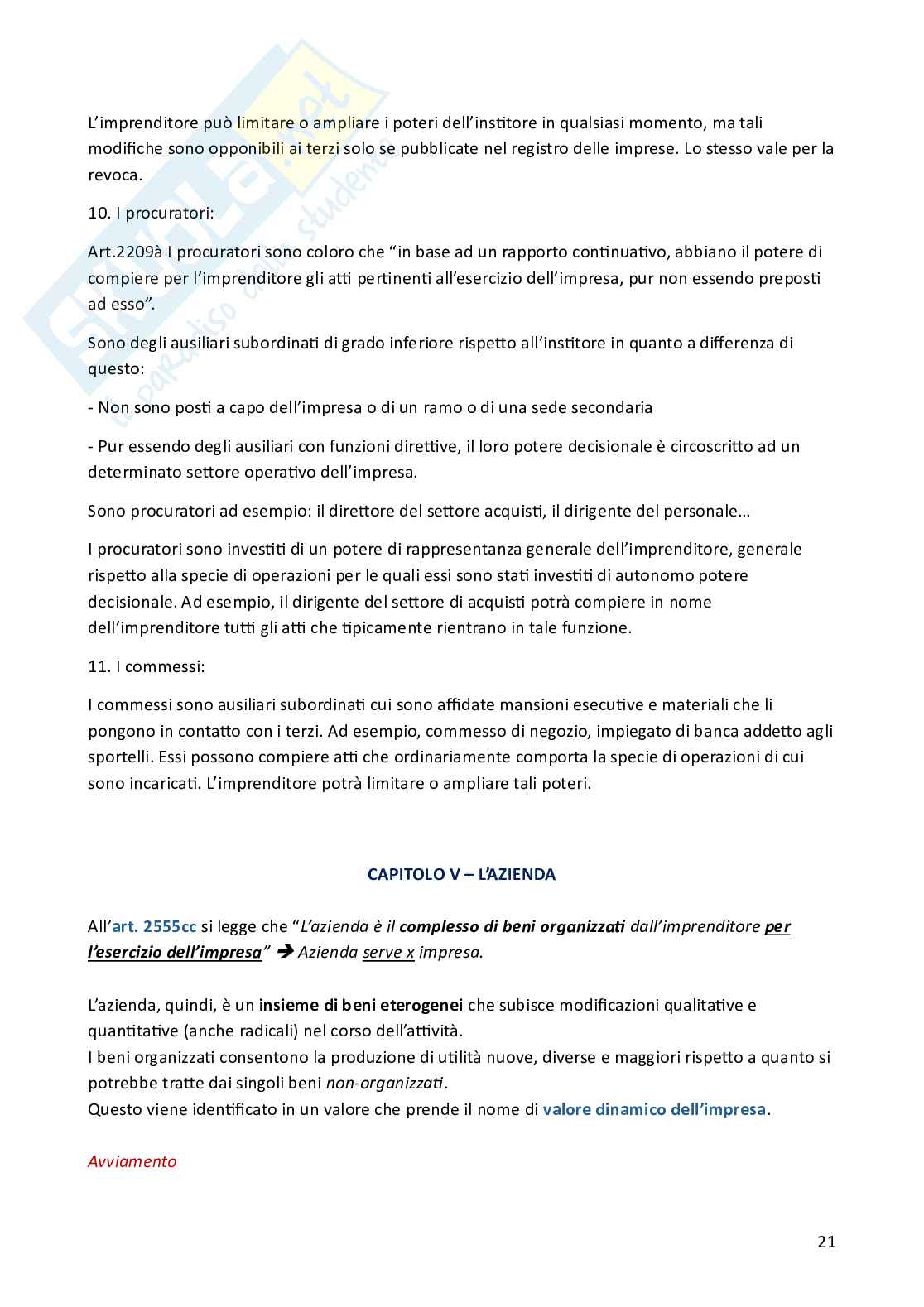 Riassunto esame Diritto commerciale, Prof. Toffoletto Alberto, libro consigliato Manuale di diritto commerciale, Campobasso Pag. 21