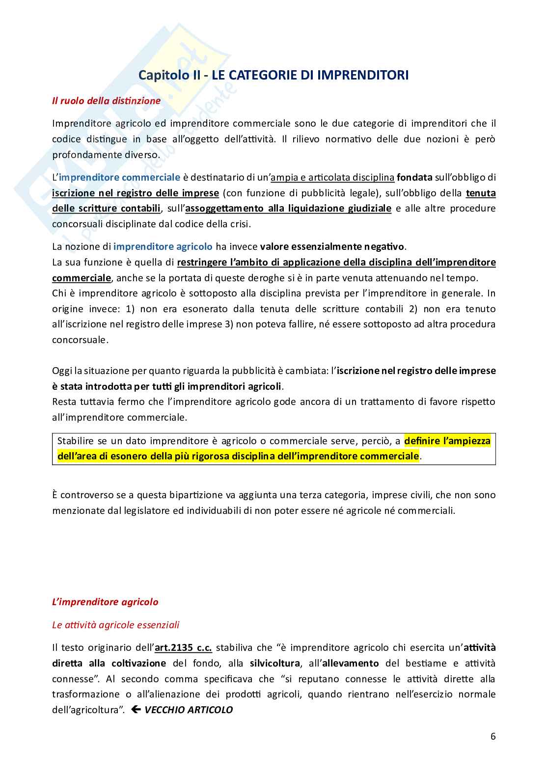 Riassunto esame Diritto commerciale, Prof. Toffoletto Alberto, libro consigliato Manuale di diritto commerciale, Campobasso Pag. 6