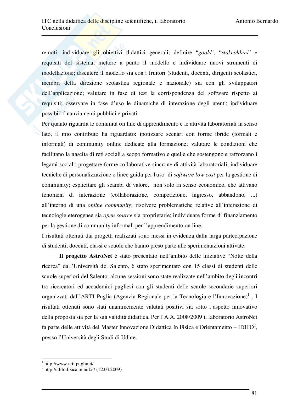 Tecnologie informatiche nella didattica delle discipline scientifiche Pag. 81