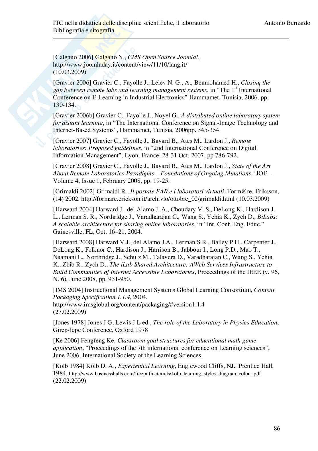 Tecnologie informatiche nella didattica delle discipline scientifiche Pag. 86