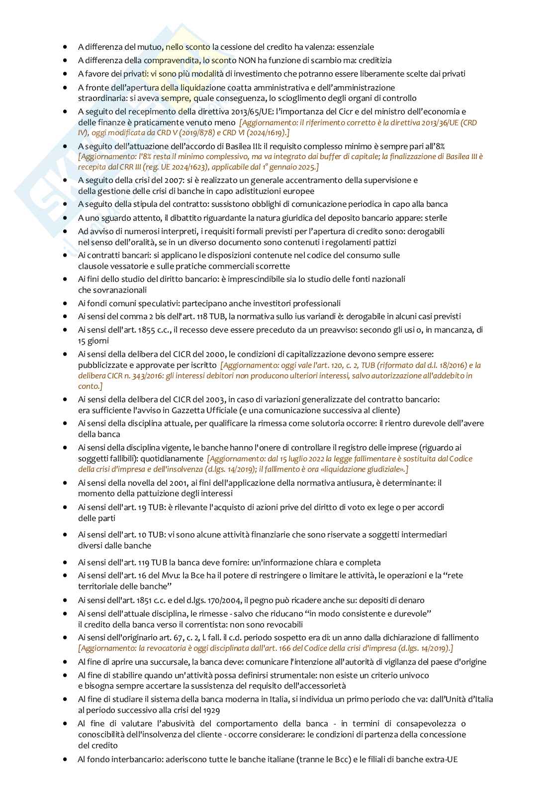 Paniere nuovo completo Diritto bancario 2026, corretto e aggiornato Pag. 2