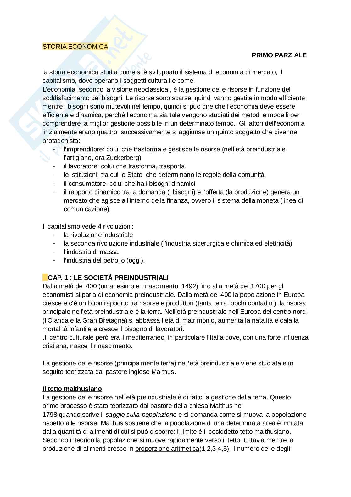 Storia economica Pag. 1