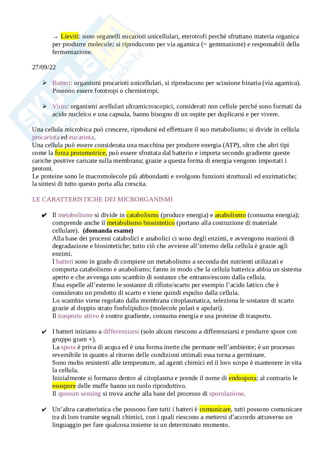 Elementi di microbiologia Pag. 6