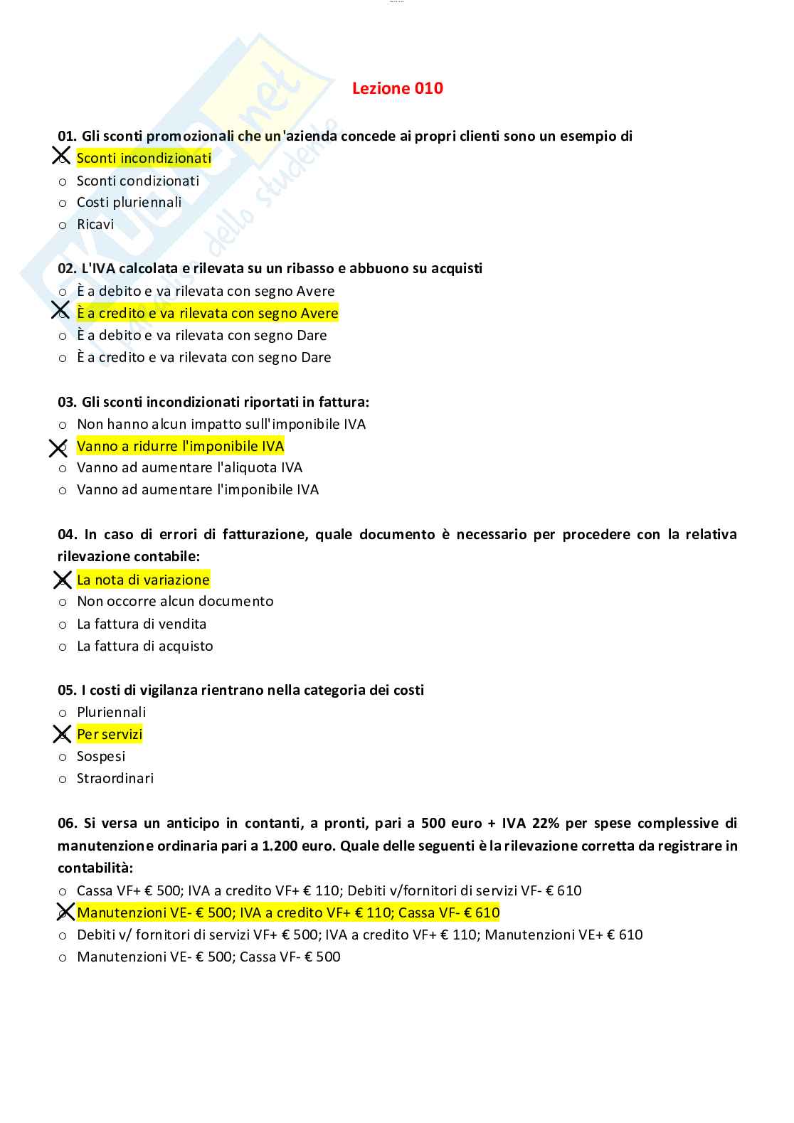 Risposte chiuse e aperte di Ragioneria e contabilità aziendale aggiornate al 2023 Pag. 26