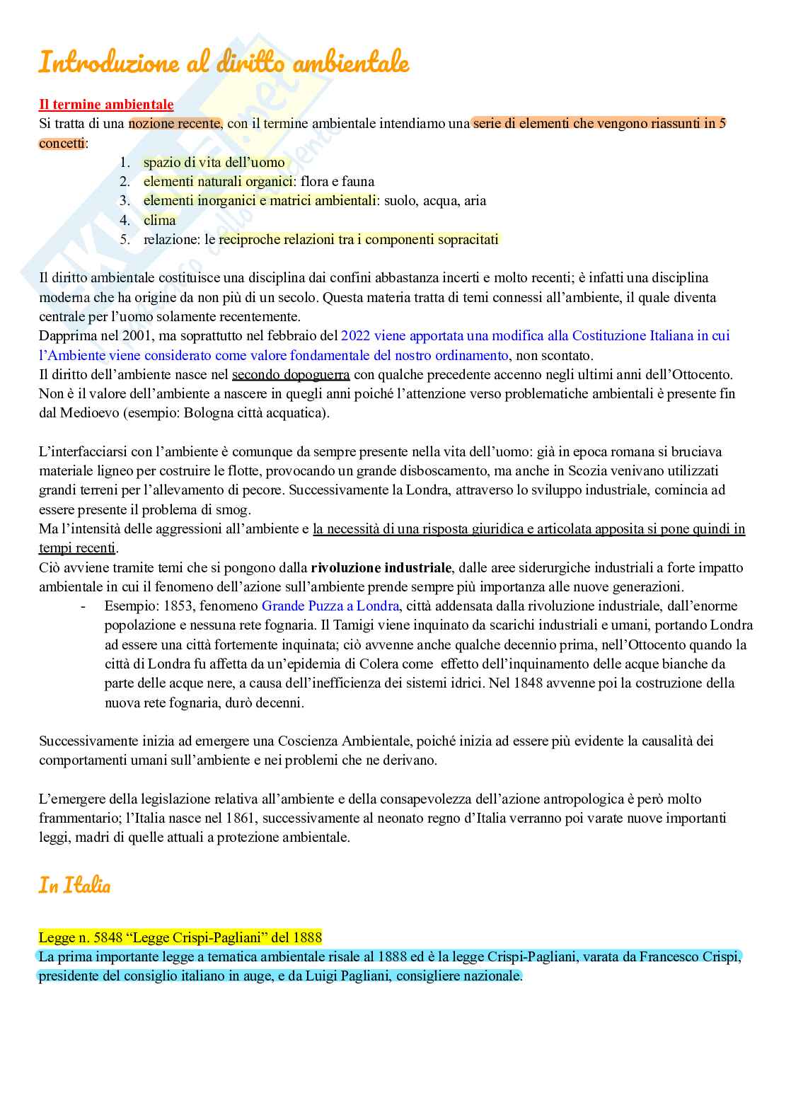 Elementi di diritto dell’ambiente Pag. 1