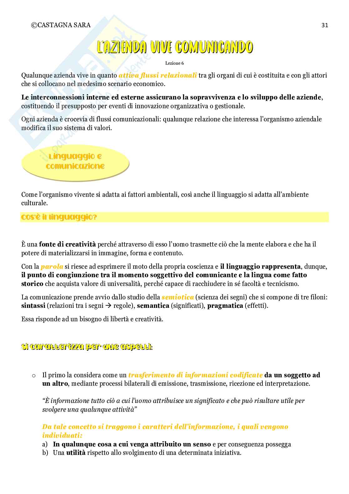 Riassunto esame Economia aziendale, Prof. Barnabè Federico, libro consigliato Principi di economia aziendale, Giuseppe Catturi Pag. 31
