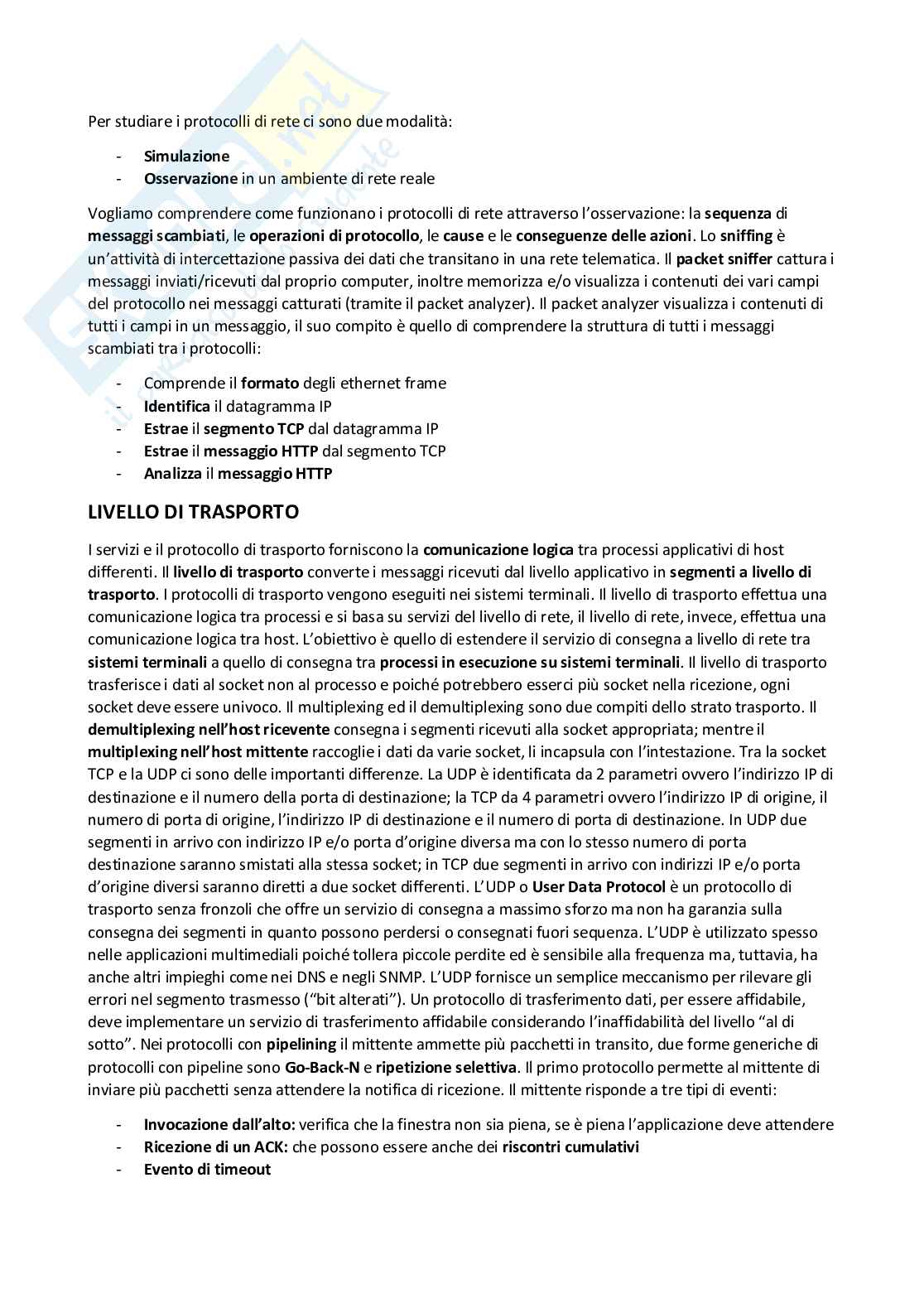 Reti dei calcolatori elettronici – livelli ISO/OSI, TCP/IP, protocolli e trasmissione dati Pag. 11