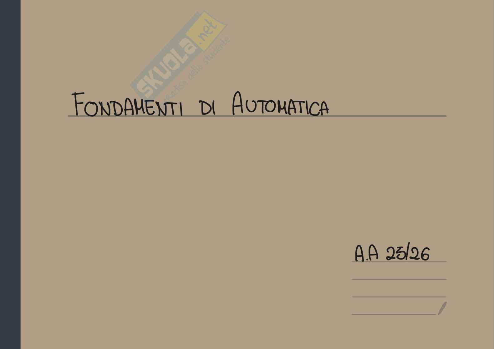 Appunti fondamenti di automatica - parte 1 Pag. 1