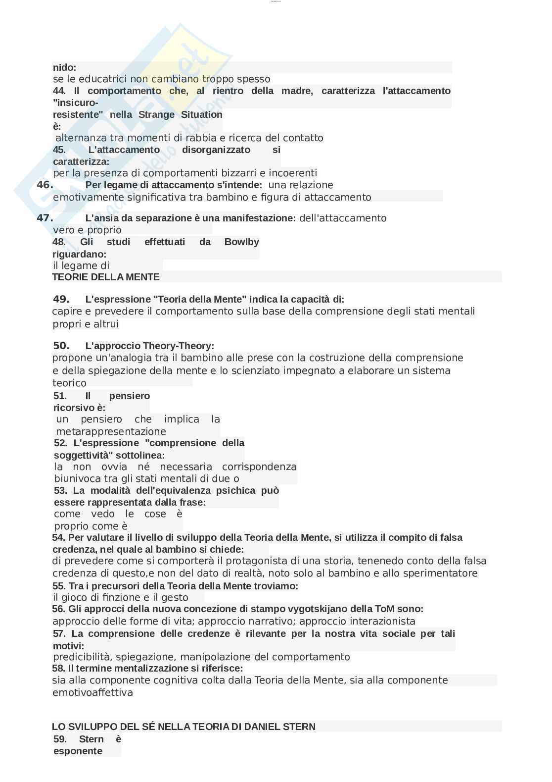 Paniere esame Psicologia dello Sviluppo, Psicologia generale Pag. 16