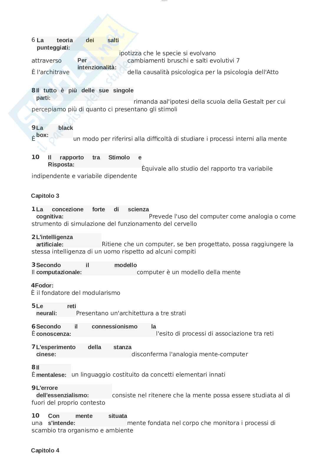 Paniere esame Psicologia dello Sviluppo, Psicologia generale Pag. 2