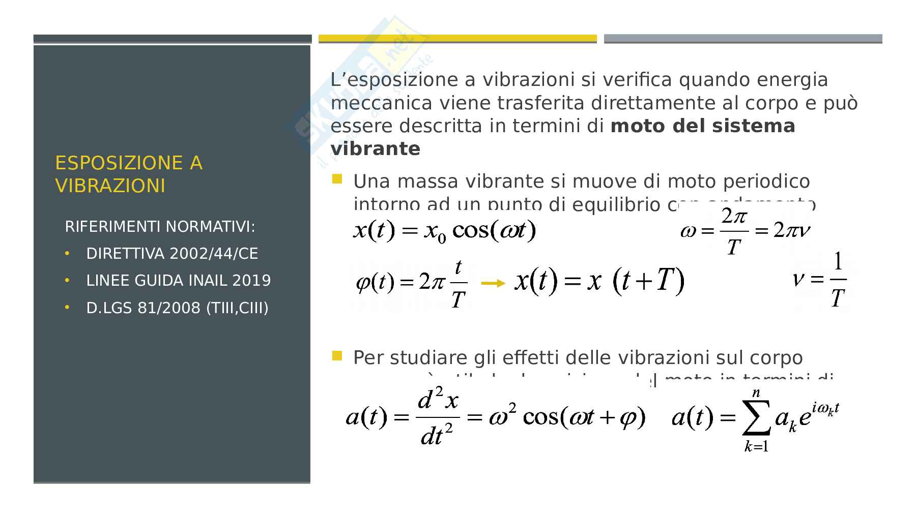 Esame - presentazione vibrazioni - radioprotezione Pag. 2