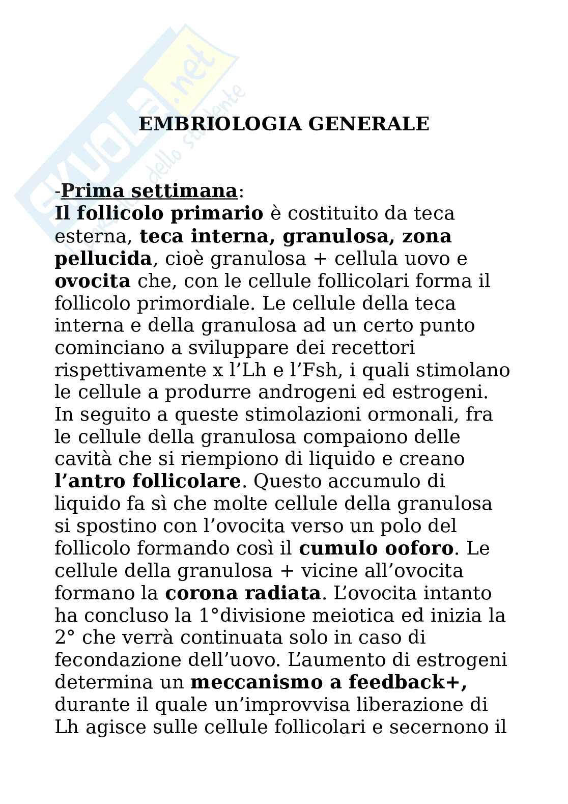 Embriologia generale Pag. 1