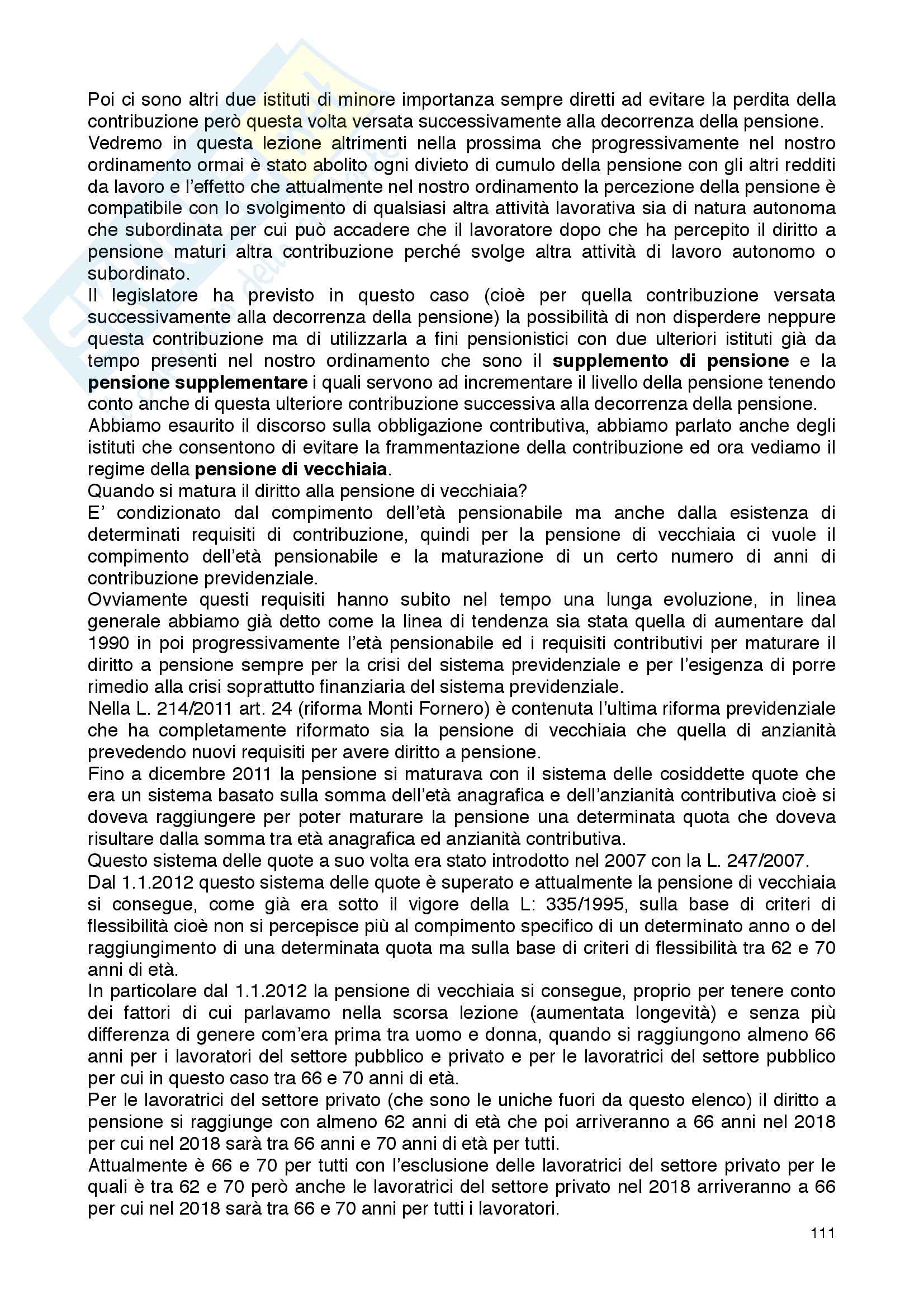 Previdenza sociale - Appunti Pag. 111