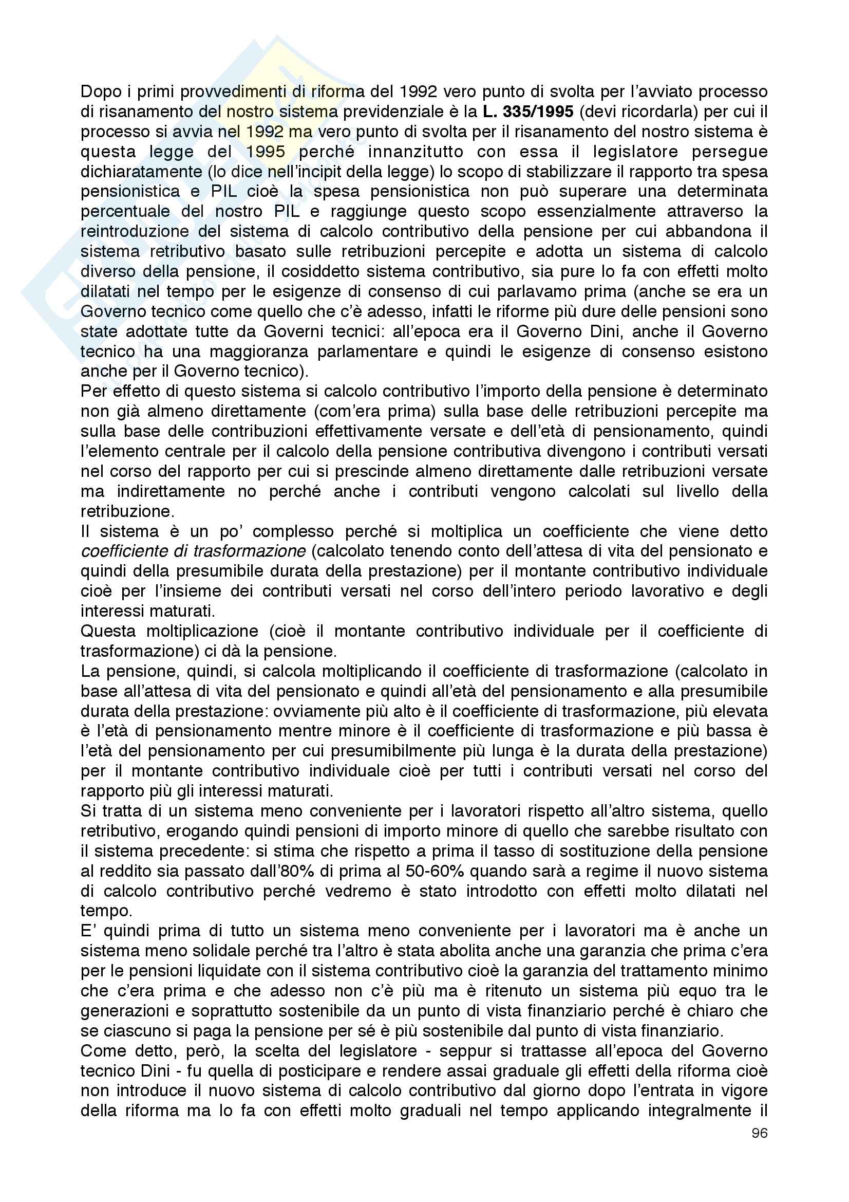 Previdenza sociale - Appunti Pag. 96