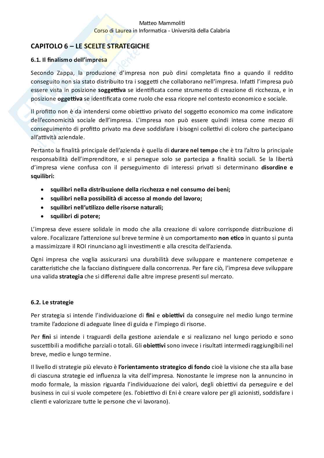 Riassunto esame Economia aziendale, Prof. Deluca Eleonora, libro consigliato Economia aziendale - Istituzioni, Alessandro Montrone Pag. 11