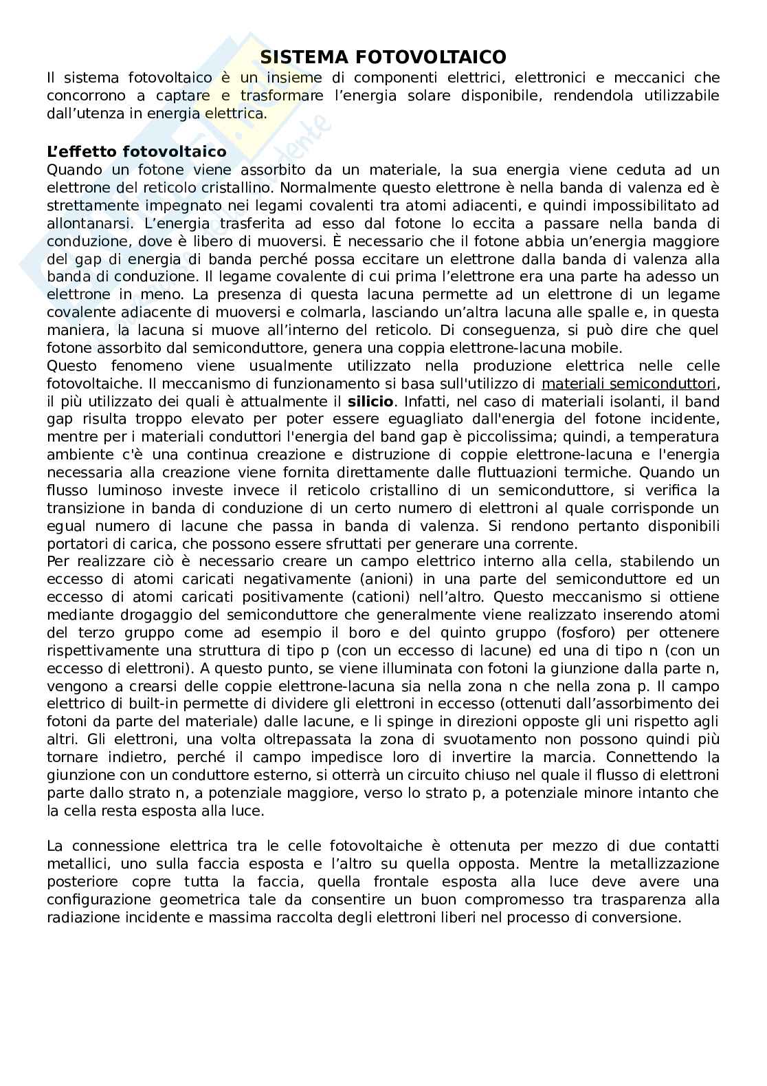 Sistemi fotovoltaici Pag. 1