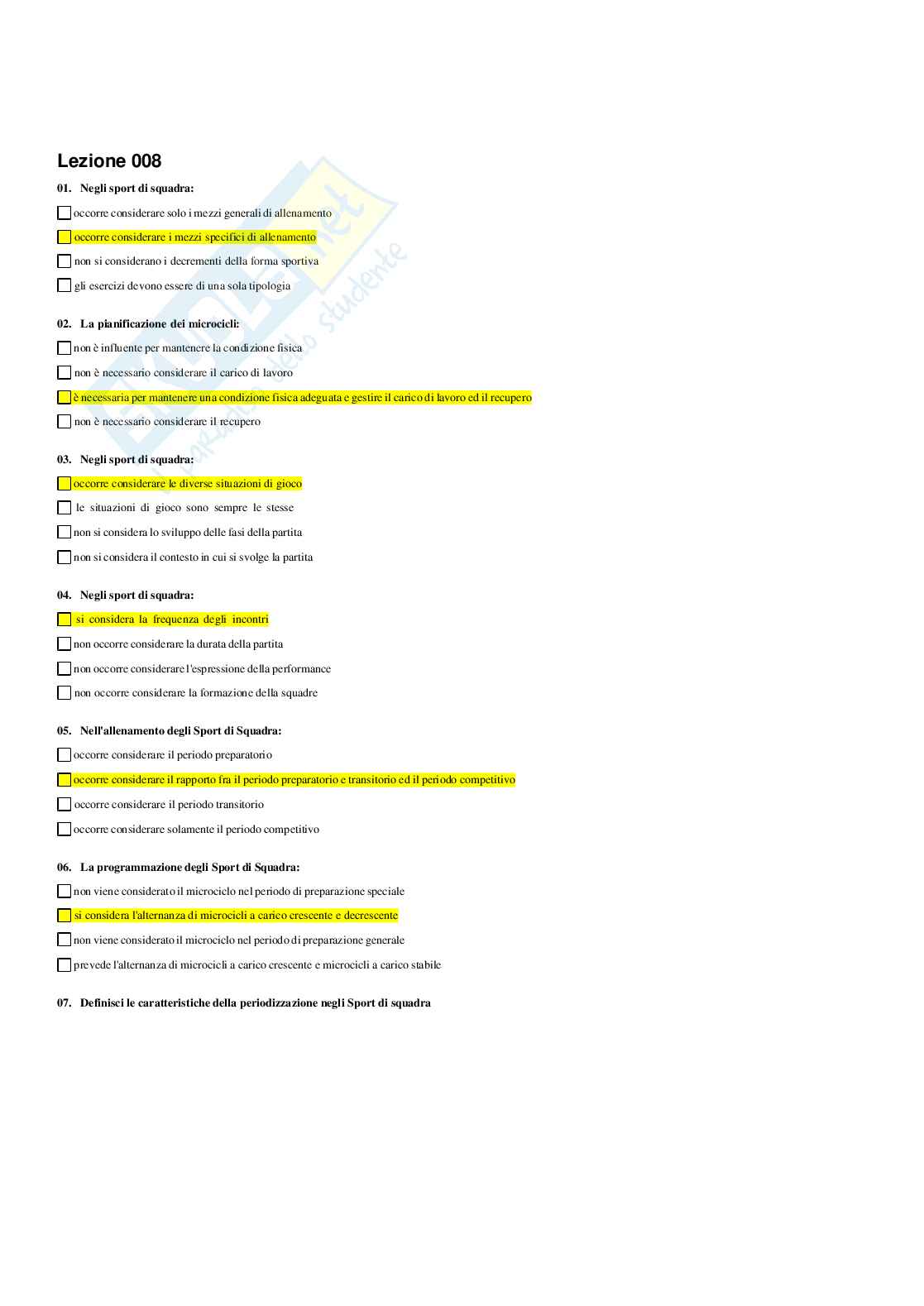 Paniere Didattica degli sport di squadra (2026) - Risposte multiple corrette Pag. 11