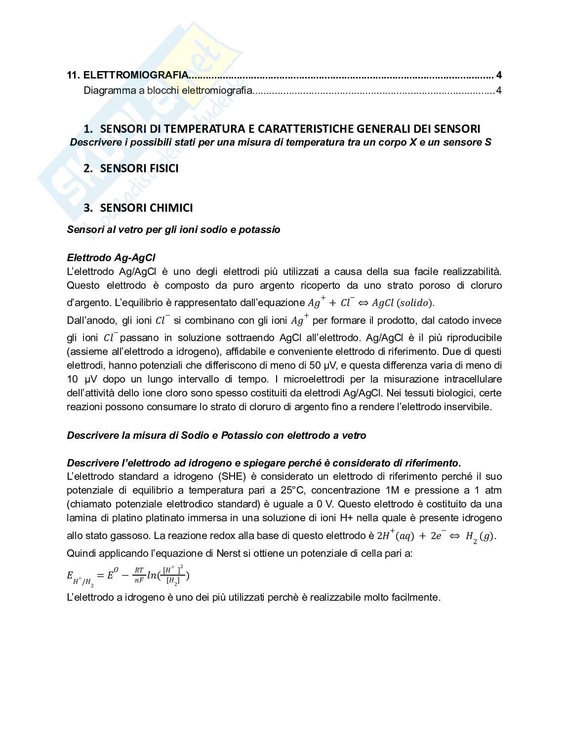 Domande Strumentazione per sistemi biomedicali Pag. 2