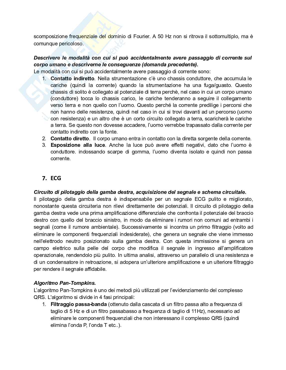 Domande Strumentazione per sistemi biomedicali Pag. 6