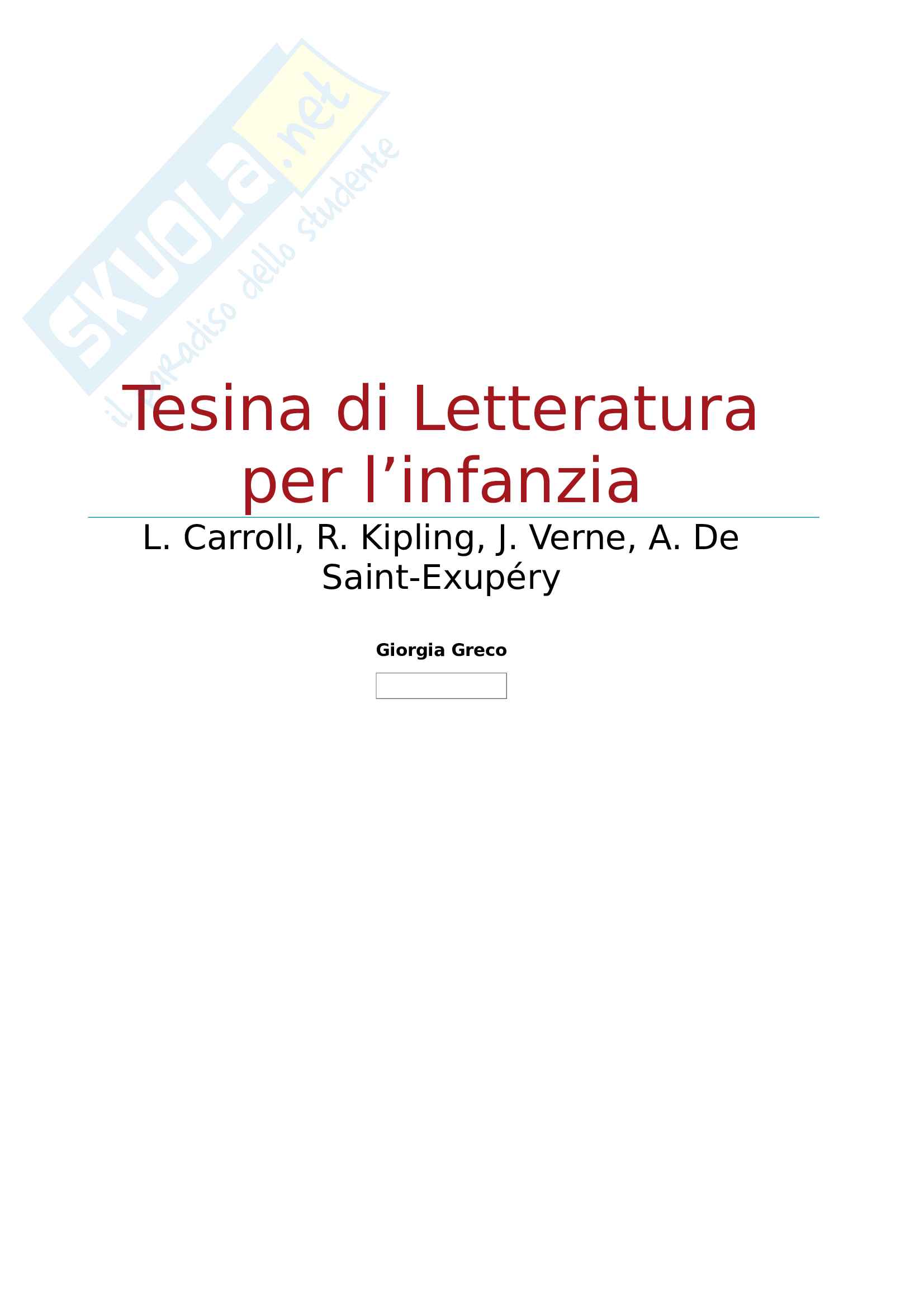 Tesina Letteratura per l'infanzia Pag. 1