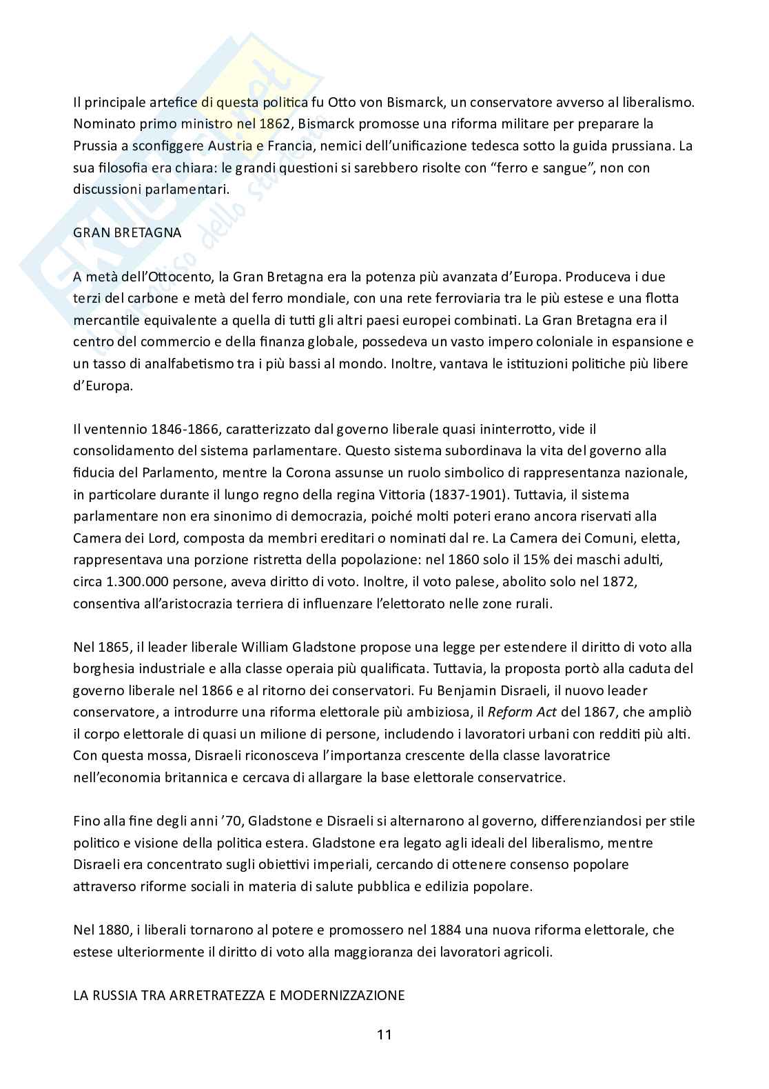 Riassunto esame Storia contemporanea, Prof. Mininno Antonio, libro consigliato Il mondo contemporaneo, Sabbatucci, Vidotto Pag. 11