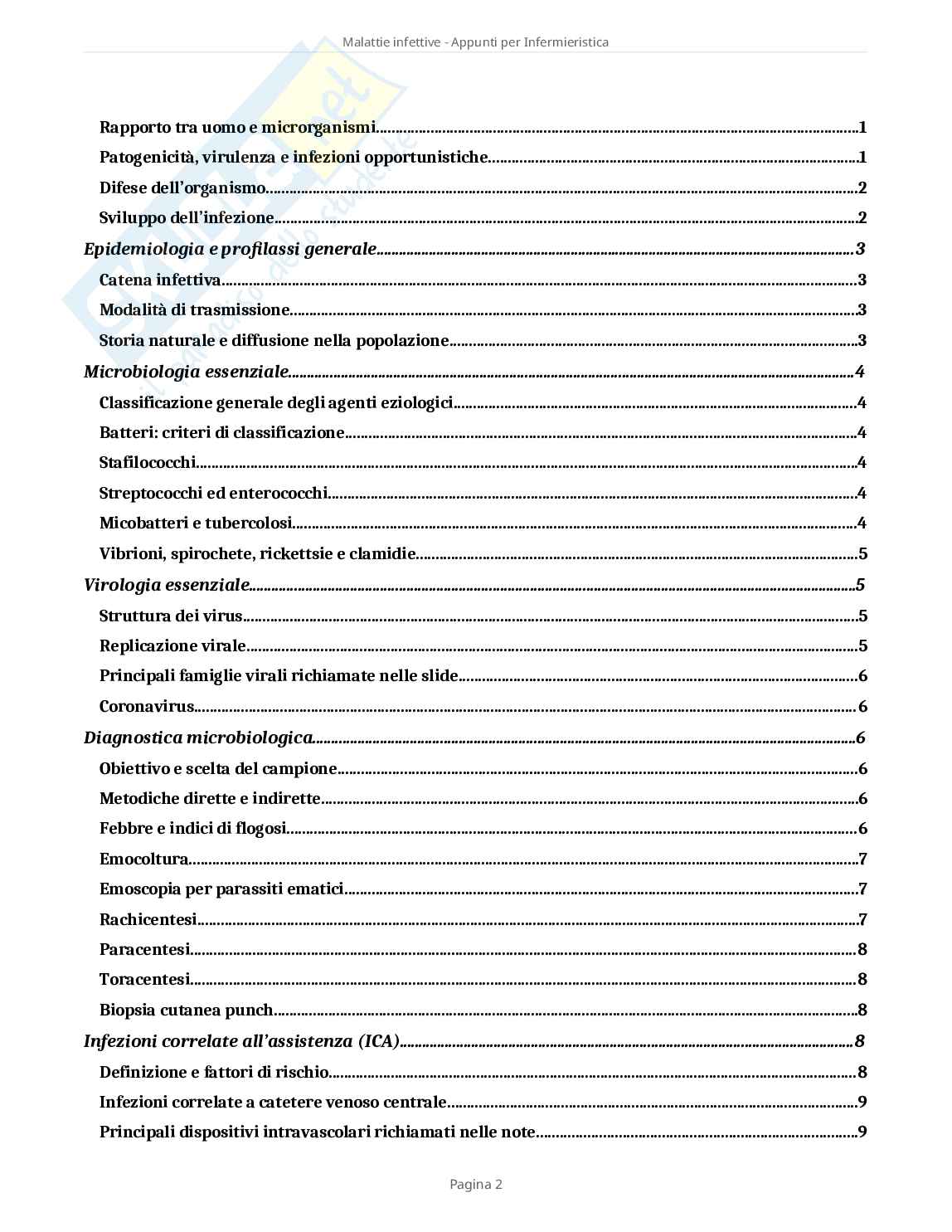 Malattie infettive - Appunti completi per Infermieristica con domande d’esame Pag. 2