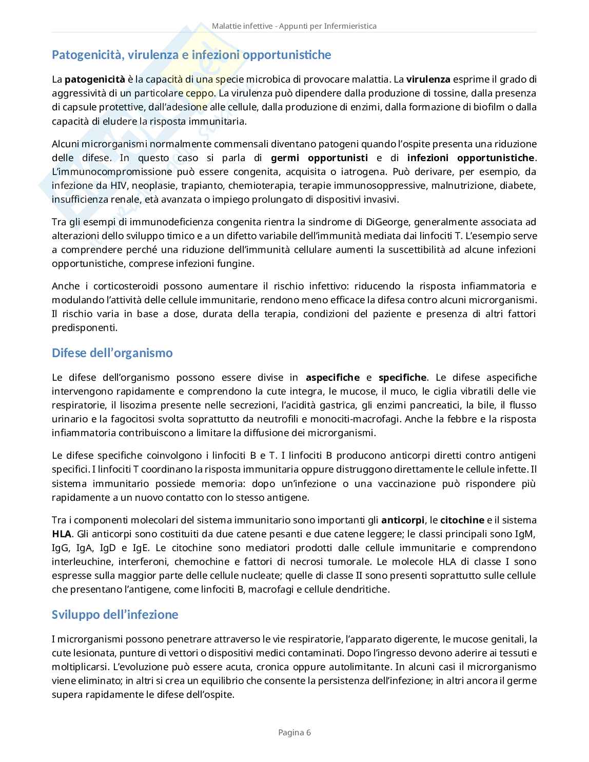 Malattie infettive - Appunti completi per Infermieristica con domande d’esame Pag. 6