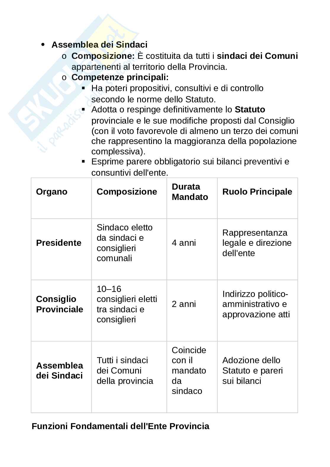 Schema su poteri e funzioni della Provincia Pag. 2