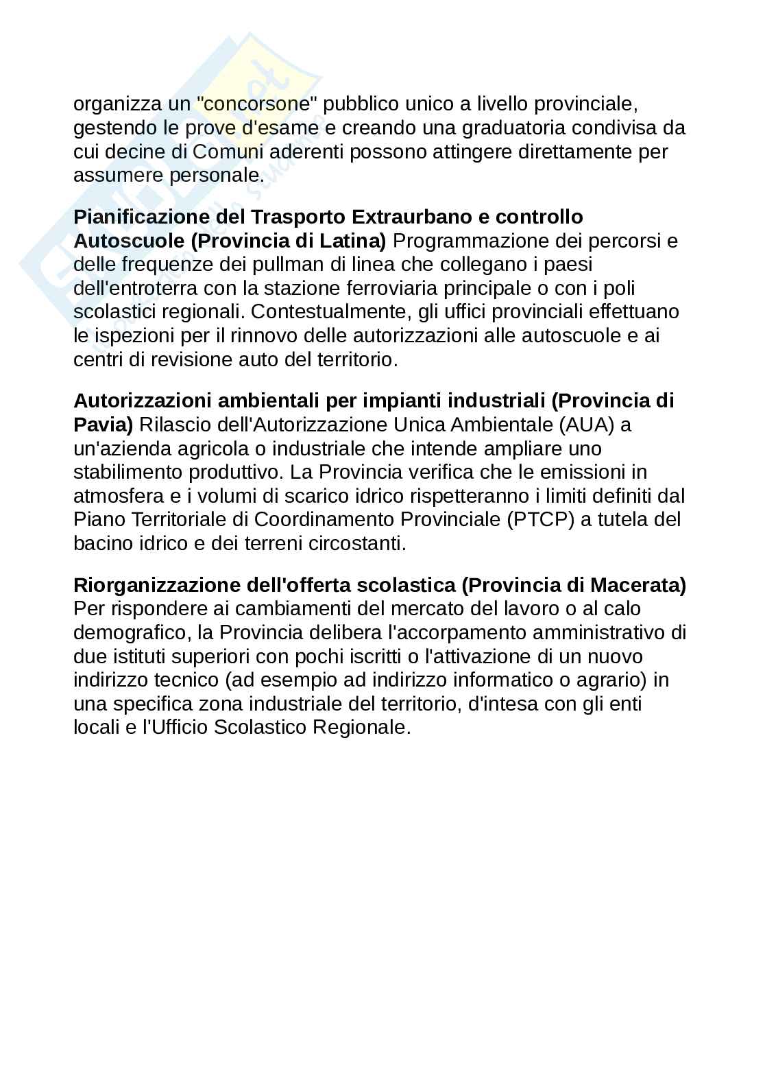 Schema su poteri e funzioni della Provincia Pag. 6