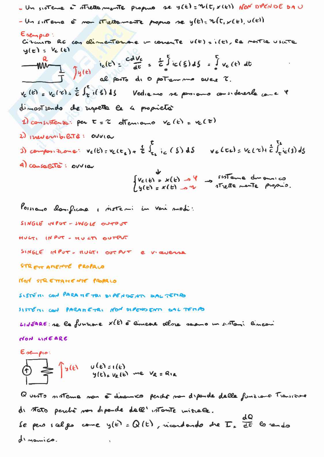 Teoria per l'esame di Teoria dei sistemi - parte 1 Pag. 2